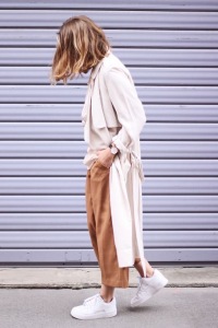 Wear with Soft pants and long trench
